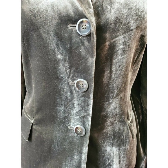 Kasper Petite Women's Green Rayon Long Sleeve Three Buttons Fitted Blazer - Picture 9 of 10